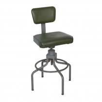 STOOL-Vintage Green Vinyl Industrial