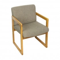 ARM CHAIR-Gray w/Square Oak Frame