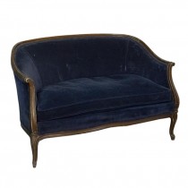 SETTE-Navy Regency Style W/Cabriole Leg & Rolled Arm