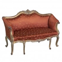 SETTEE-French Baroque, Gilt & Rust