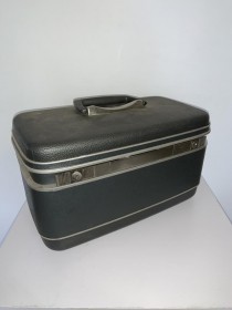 MAKE UP CASE-Vintage Charcoal Samsonite Travel Case