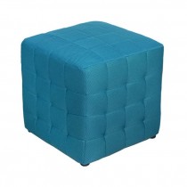 BLUE MESH TUFTED OTTOMAN-Square