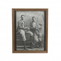 PRINT-Vintage Photo Cricket Players in Wooden Frame