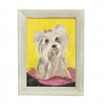 PAINTING-White Shih Tzu w/Pink Bow