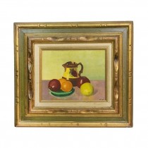 PRINT-Still Life Pitcher w/Fruits in Gold Frame