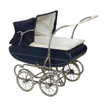 BABY PRAM-Vintage Navy Blue W/Curved Bottom