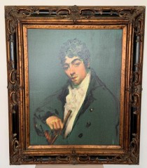 MALE PORTRAIT-Georgian Era/Dark Haired Pipe in Hand