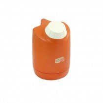 PLASTIC ORANGE THERMOS JUG-W/White Cap & Built In Handle