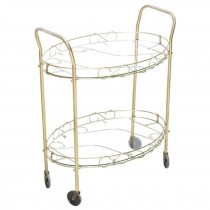 CART-(2) Tier Glass-Gold Curled Wire