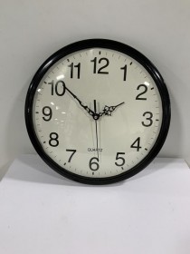 CLOCK-Black Quartz Wall Clock w/Gothic Style Hands