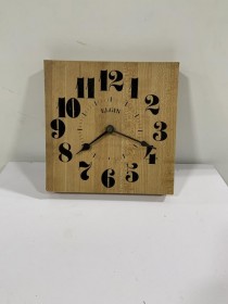 CLOCK-Elgin Clock Co. Wooden Quartz Wall Clock