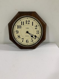 CLOCK-Timex Wood Octogon Wall Clock