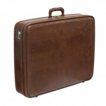 SUITCASE-Vintage Medium Brown Alligator Print