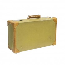 SUITCASE-Small Yellow Leather Enforced Corners
