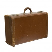 SUITCASE-Hard Side Brown Leather