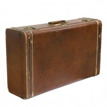 SUITCASE-Distressed Vintage Brown Leather