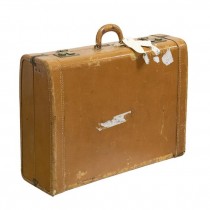 VINTAGE LIGHT BROWN SUITCASE-"Lincoln" Leather