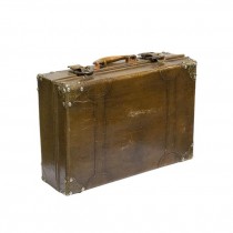 VINTAGE SUITCASE-Small Vintage Light Brown Leather Suitcase