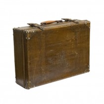 VINTAGE SUITCASE-Large Light Brown Suitcase