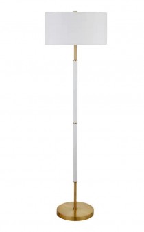 FLOOR LAMP-Contemporary Matte White & Gold