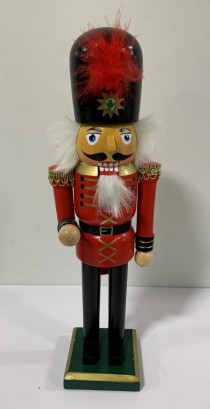 HOLIDAY NUTCRACKER-Red Coat & Black Dome Hat W/Red Feather