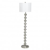 FLOOR LAMP-Brushed Steel Stacked Balls