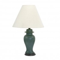 TABLE LAMP-Painted Green Urn Shaped Ceramic Lamp