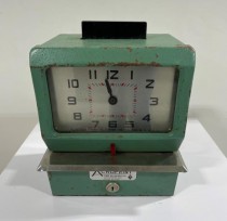 VINTAGE TIME CLOCK-Green "Acroprint" Time Clock
