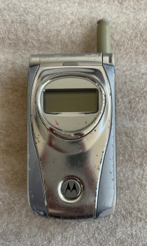 CELL PHONE-"Motorola" Silver 2-tone Flip Phone