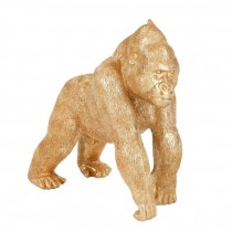 SCULPTURE-Standing Golden Gorilla