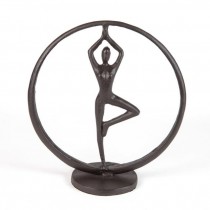 SCULPTURE-Cast Iron Yoga Tree Circle