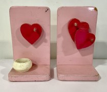 BOOKEND-Child Pink w/Hearts Bookend (Pair)