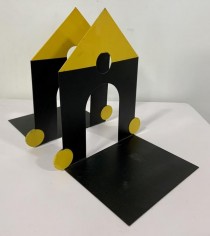 BOOKEND-Thin Black House w/Yellow Accents (Pair)