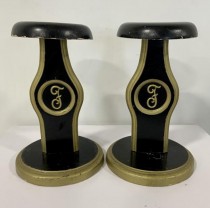 BOOKEND-Monogram "F" Spool Like Bookends (Pair)