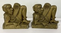 BOOKEND-Brass Sleeping Jester (Pair)