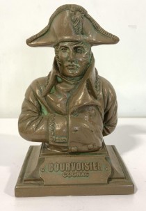 BUST-Vintage Courvoisier Cognac Bronze Napoleon Bust Statue