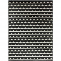 RUG(7'10" x 10')-Modern Black Scales on White Background