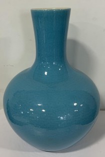 VASE-Straight Neck Light Blue Vase