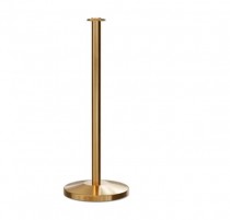 STANCHION-Satin Brass W/Flat Top & Sloped Base