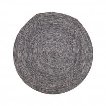 RUG-(8'Round)Navy & White Braided