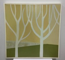 PAINTING-White Trees, Yellow Background (2)