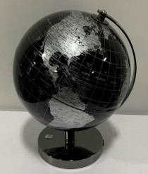 GLOBE-Black & Silver Light Up Globe