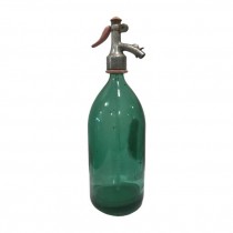 SELTZER BOTTLE-Teal Bottle w/Pink & Chrome Handle