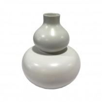 VASE-White Glazed Porcelain Bulbous-4.25"H