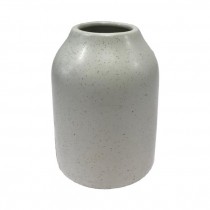 VASE-White Glazed Cylinder w/Speckles