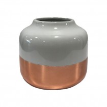 VASE-White & Copper Bud Vase