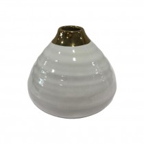 VASE-Small Gilded Bud Pot White w/Gold Rim