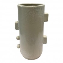 VASE-Cream Ceramic w/Bolts