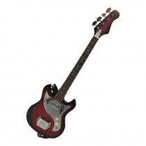 GUITAR-Electric Bass Guitar/Red W/Black Edge