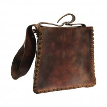 SATCHEL-Vintage Brown Leather Messenger Satchel